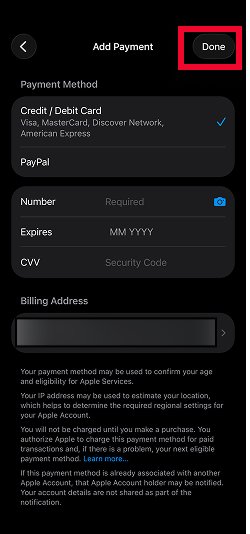 Payment method на английском языке
