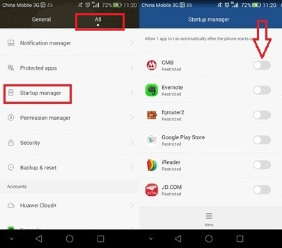 VPNHouse permission settings on Huawei